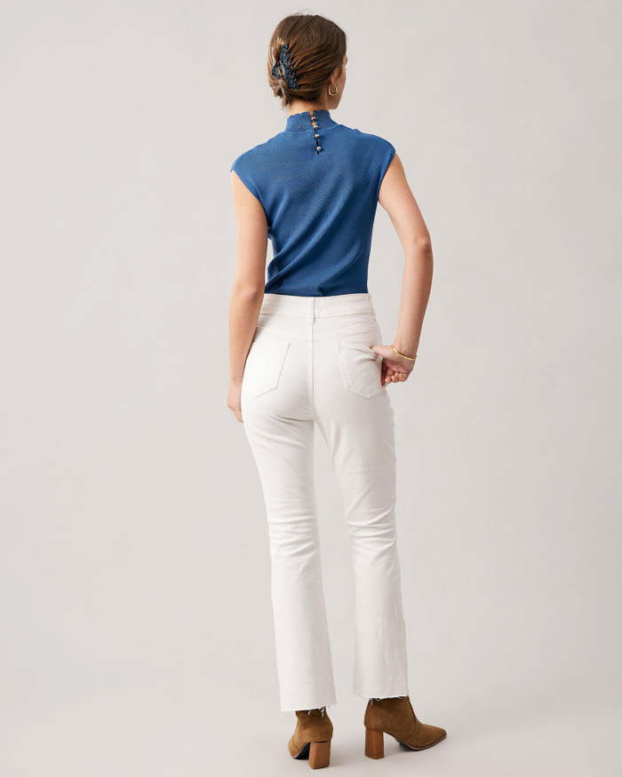 The White High Waisted Flare Jeans