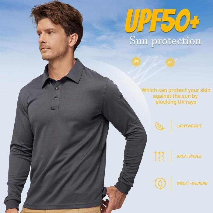 Men'S Outdoor Tactical Long Sleeve Polo Shirts Quick Dry