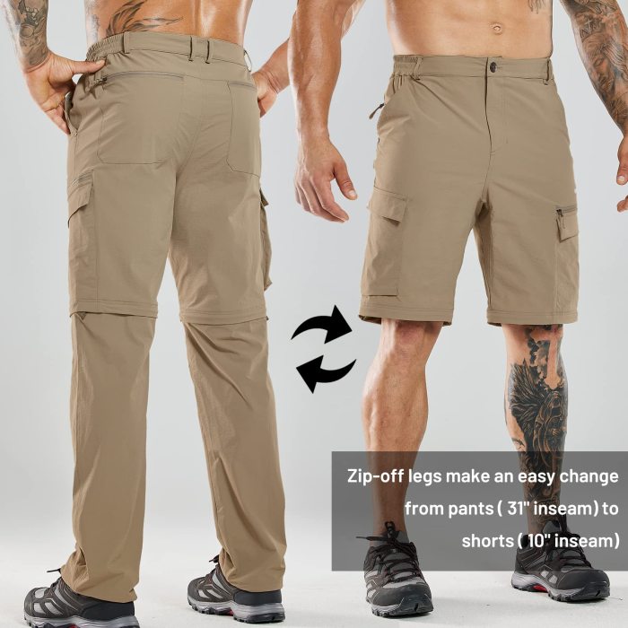 Men Convertible Hiking Pants Zip Off Quick Dry Cargo Pants