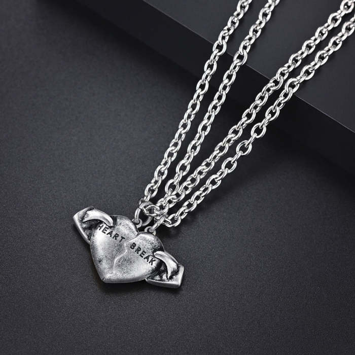Custom Gift Magnetic Heart Broken Necklace For Couples Bff