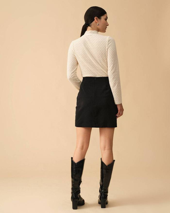 The Hollow Out Wavy Edge Skirt