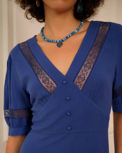 The Lace Spliced Mini Dress