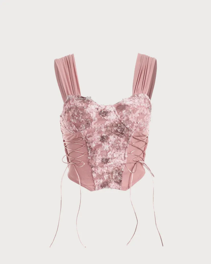 The Solid Sweetheart Neck Crop Cami Top
