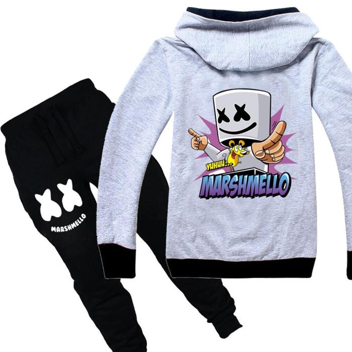 Dj Marshmello Yeah Mouse Boys Cotton Hoodie And Sweatpants Outfit Set