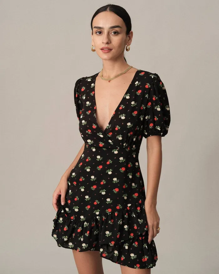 The Floral Puff Sleeve Mini Dress