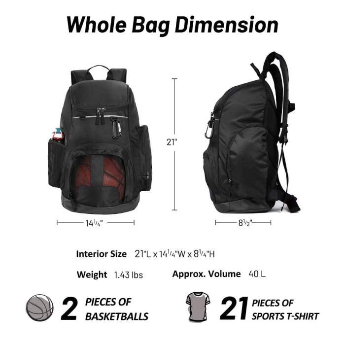 Basketball Backpack Large Sports Bag With Laptop Compartment