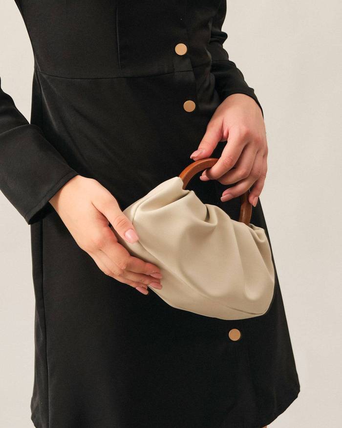 The Solid Ruched Handbag