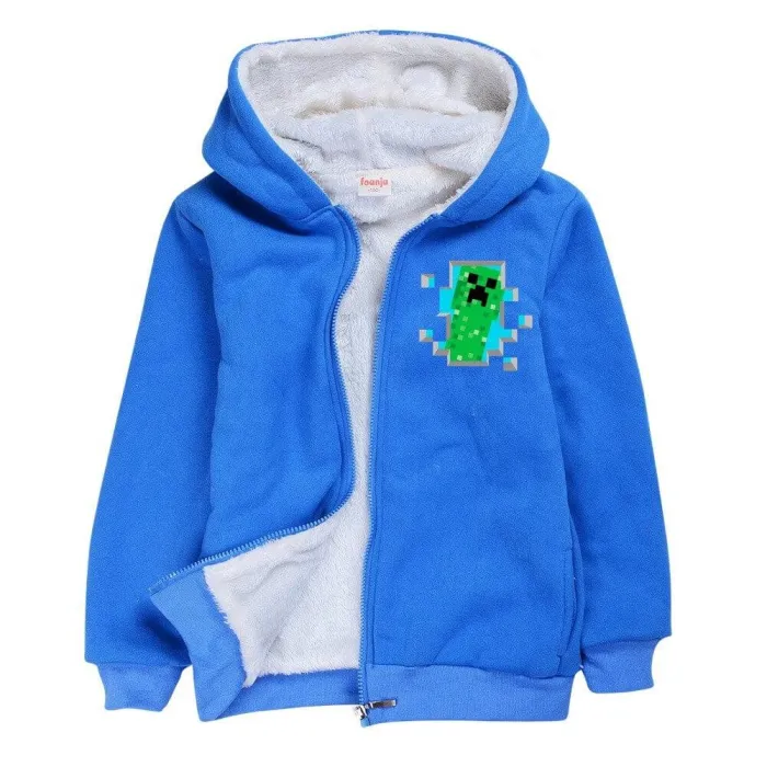 Minecraft Windows 10 Edition Game Boys Zip Up Fleece Hoodie Jacket