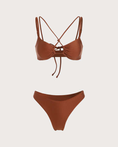 The Coffee Criss-Cross Bikini Set