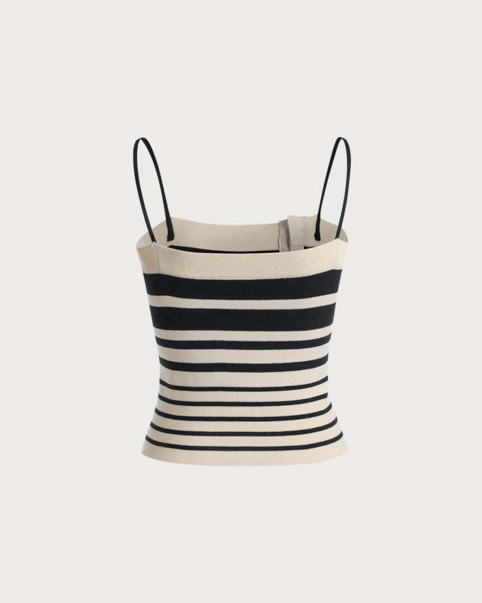 The Black & White Stripe Knit Cami Top