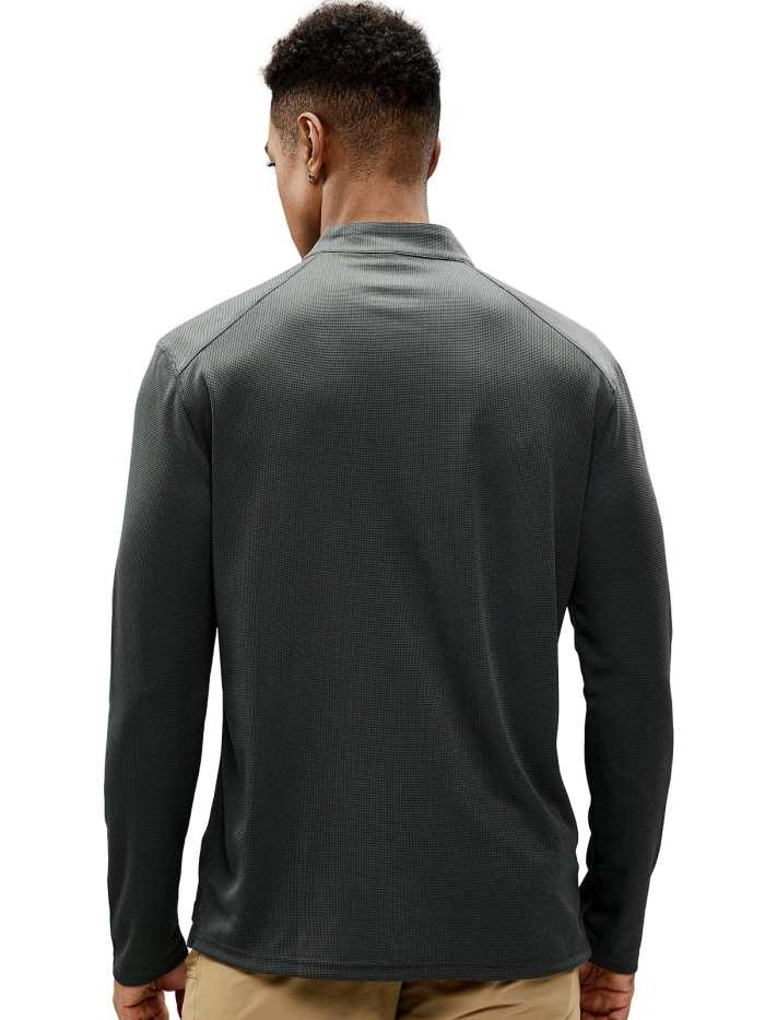 Men 1/4 Zip Pullover With Pocket Golf Hiking Collared Shirt