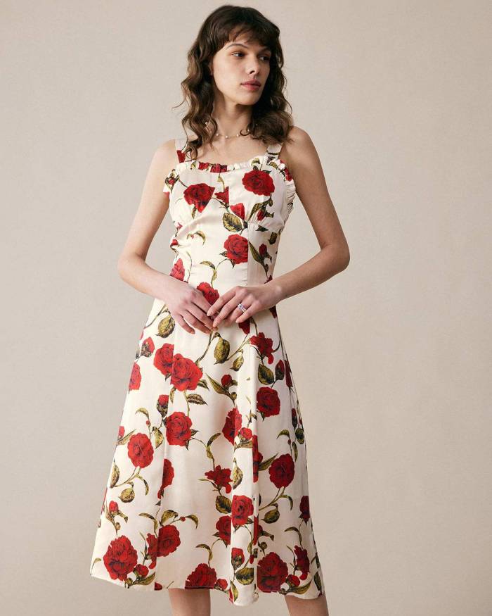 The Romance Ruffle Rose Dress