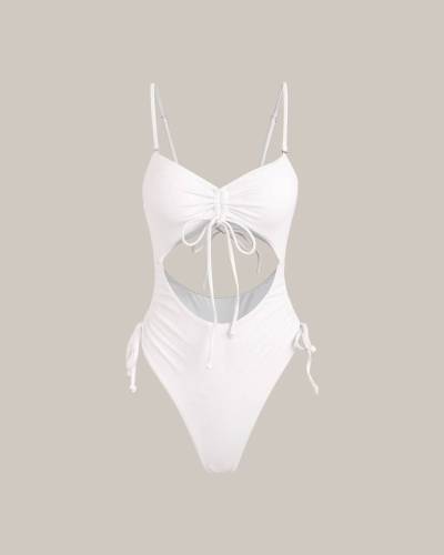 The Ruched Drawstring One-Piece Swimsuit