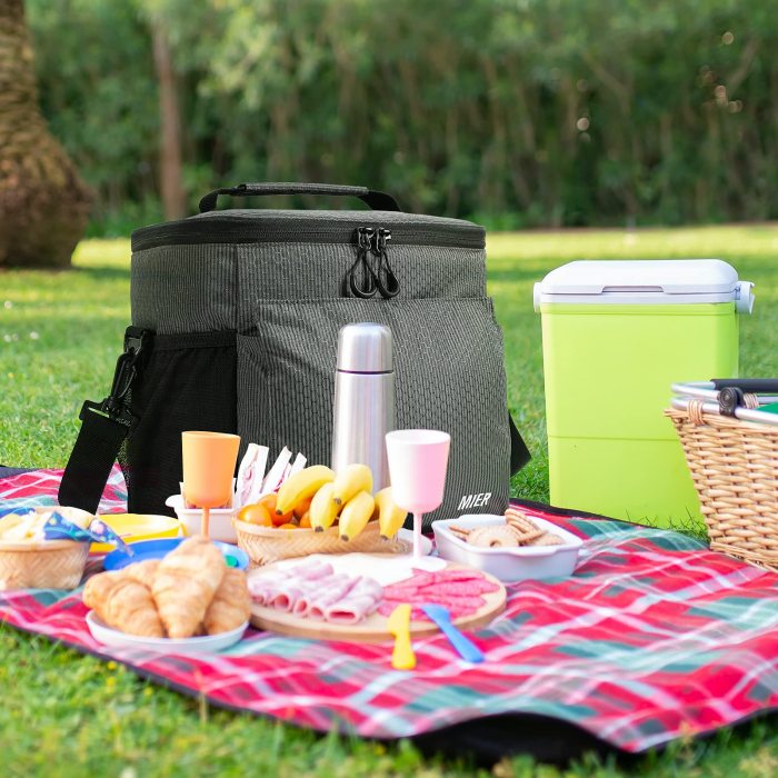 Large Soft Cooler Lunch Picnic Bag With Shoulder Strap