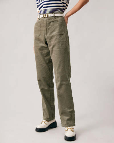 The Green High Waisted Corduroy Pants