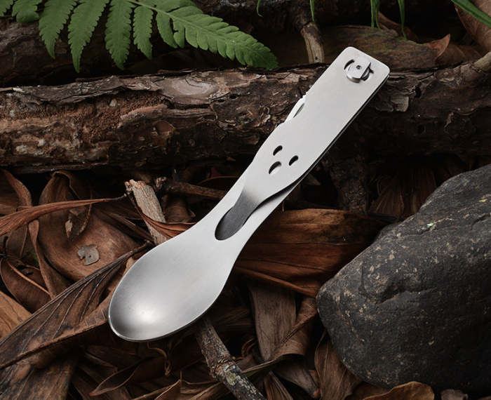 Outdoor Camping Mealtime Multitool Knife Spoon Fork 3 In 1