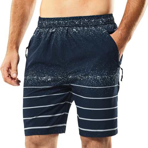 Men'S Dry Fit Athletic Gym Shorts With Zipper Pockets 7 Inch