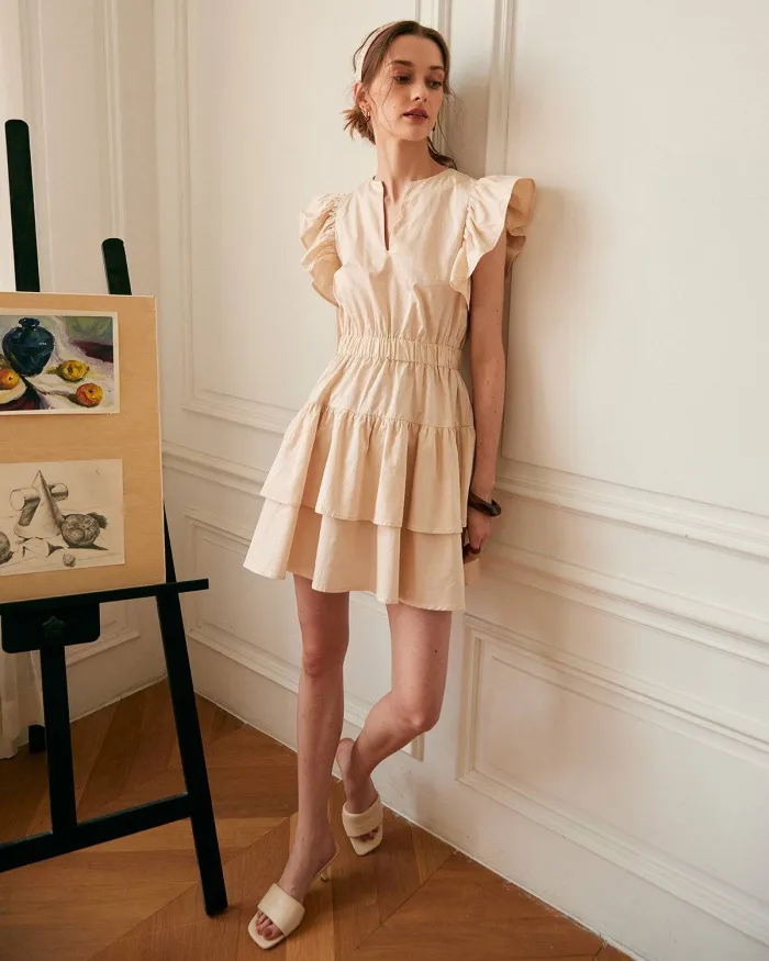The Ruffle Cap Sleeve Mini Dress