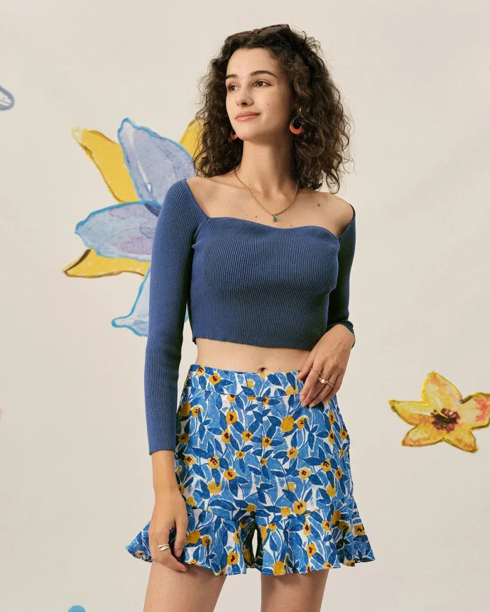 The Ruffle Trim Wide-Leg Shorts