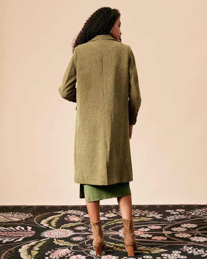 The Green Collared Mid-Length Trench Coat