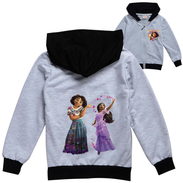 Encanto Mirabel Isabela Print Boys Girls Zip-Up Sweatshirt Hoodie
