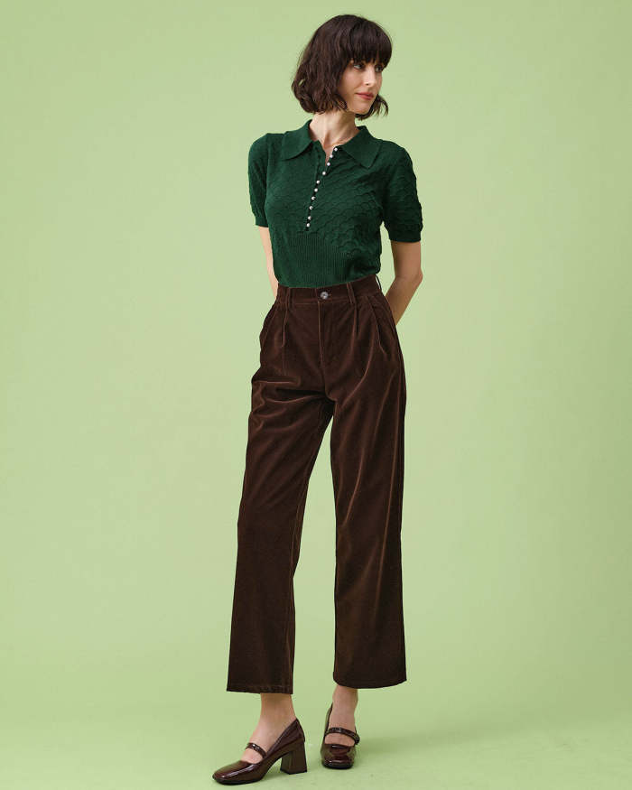 The High Waisted Pleated Wide Leg Pants
