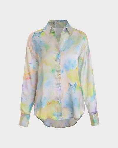 The Tie-Dye Print Long Sleeve Shirt