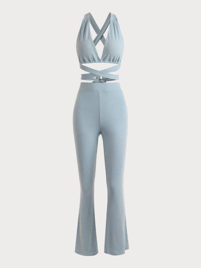 The Midriff Flossing Flare Pants Set