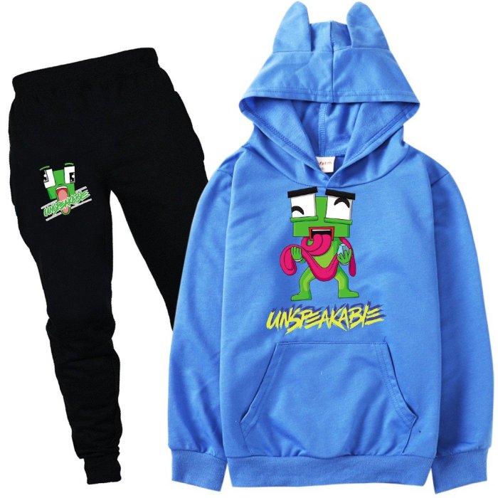 Minecraft Frog Tongue Print Girls Boys Cotton Hoodie Pants Sport Suit