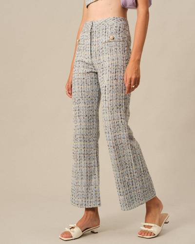 The Plaid Tweed Flare Pants