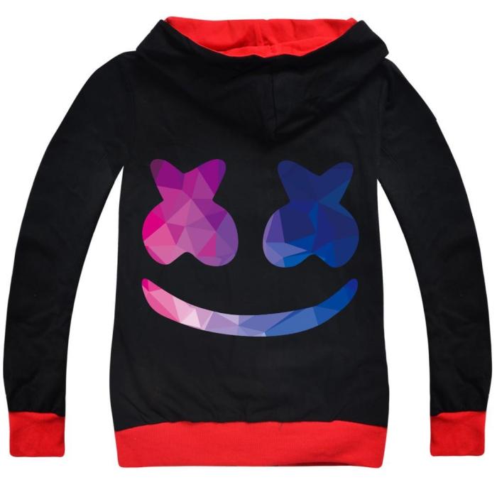 Dj Marshmello Print Boys Pure Cotton Full Zip Up Hoodie Hooded Jacket