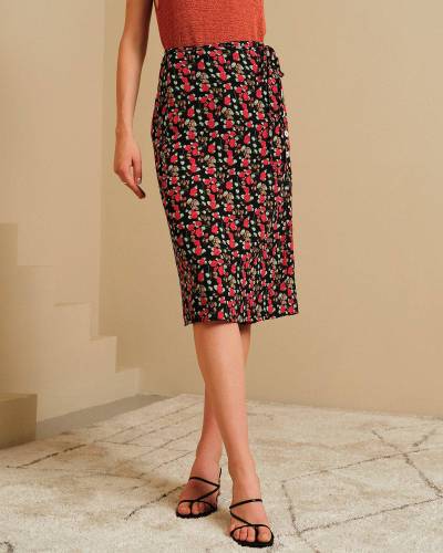 The Floral Button-Up Split Skirt