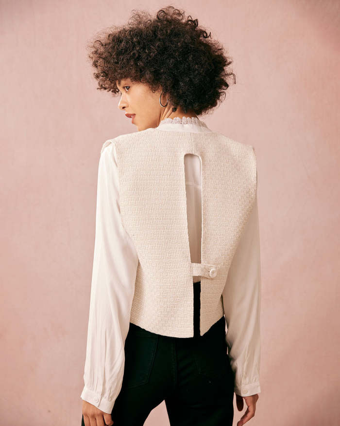 The White Asymmetrical Backless Vest