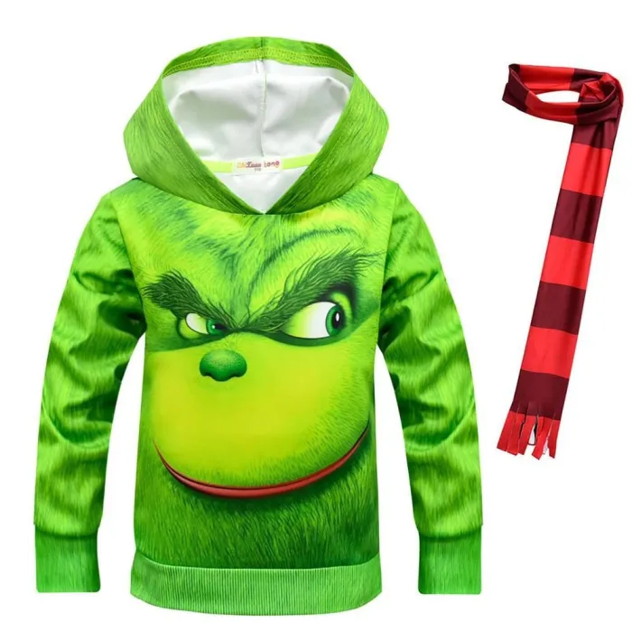The Grinch Child Hoodie Halloween Costume 4 Sets