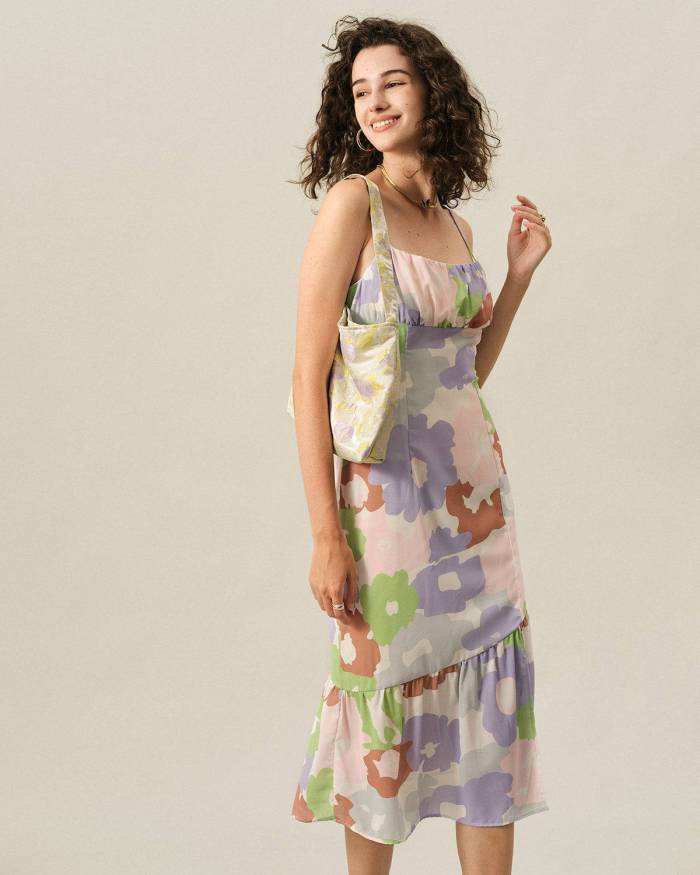 The Ruffle Hem Floral Midi Dress