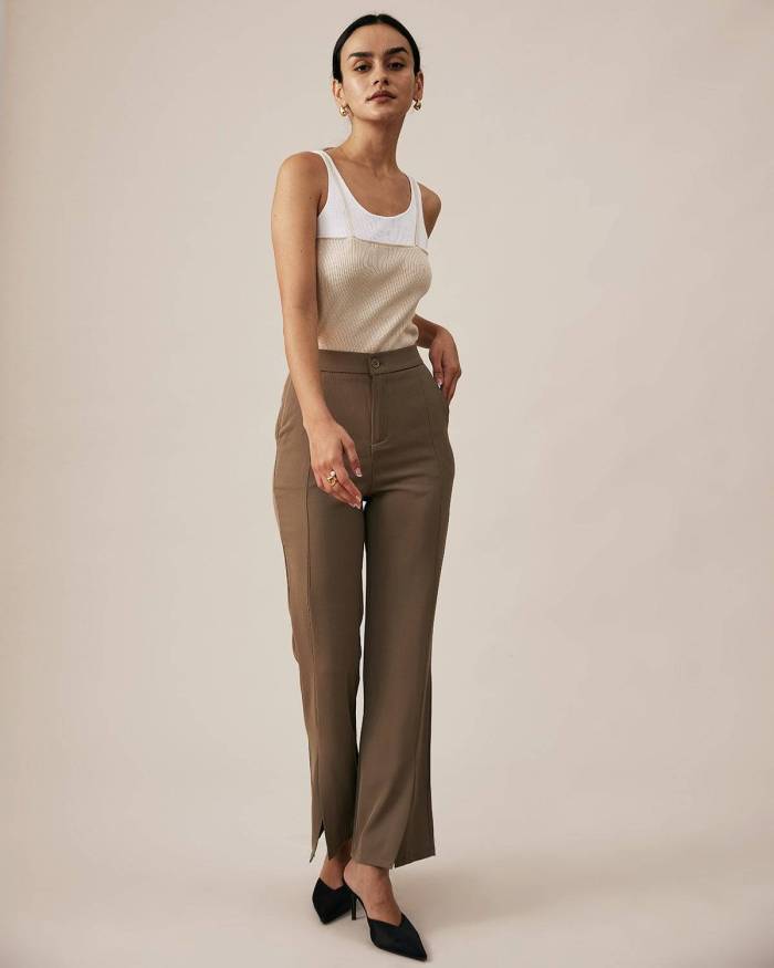 The Draping Split Solid Pants