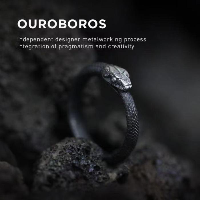 Ouroboros Ring Adjustable Snake Ring