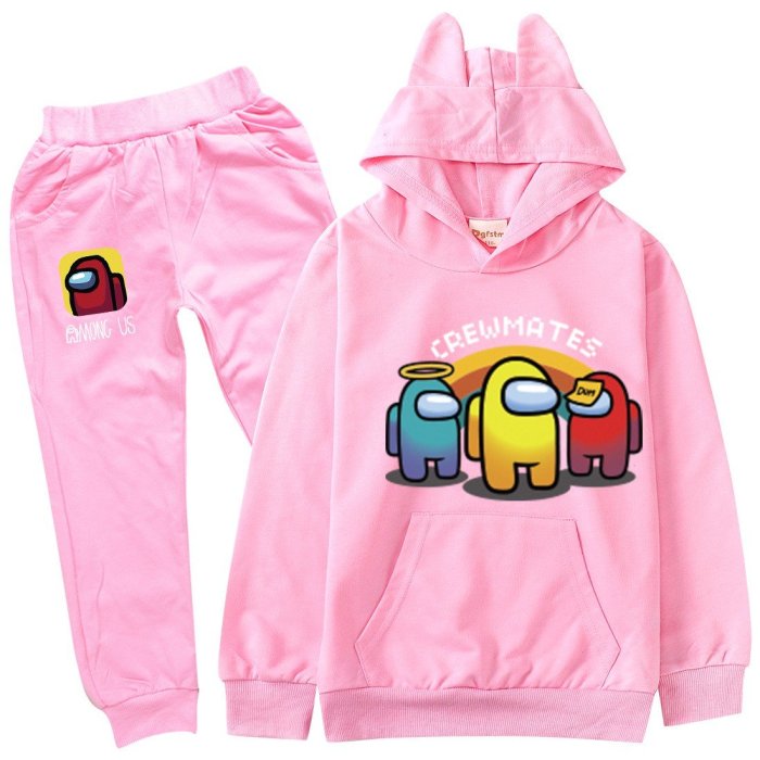 Among Impostor Us Print Girls Boys Cotton Hoodie Sweatpants Sportswear