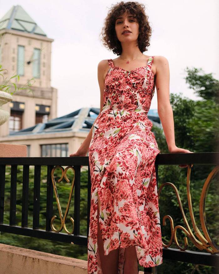 The Floral Front Split Maxi Dress
