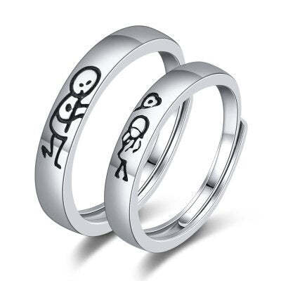 Boy Girl I Love U I Do Couple Set Bff Rings