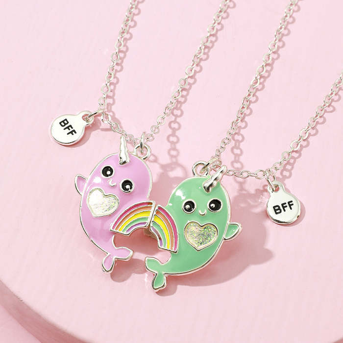 Unicorn Whale Magnet Attract Good Friend Necklace