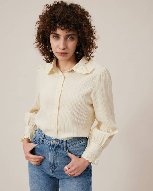 The Vintage Ruffle Edge Textured Shirt