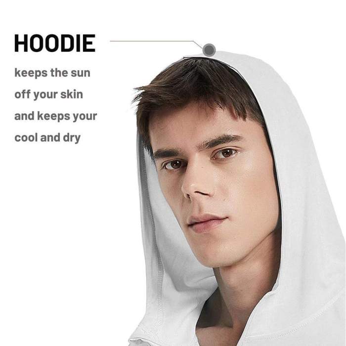 Men 1/4 Zip Sun Protection Hoodie Long Sleeve Quick-Dry Shirts
