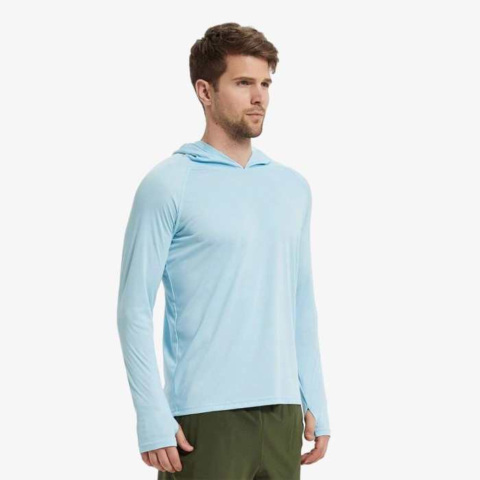 Men Sun Protection Hoodie 1/4 Zip Uv Shirts With Hood