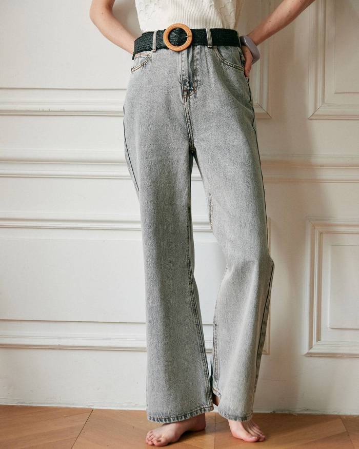 The Premium-Fabric Vintage Wide-Leg Flared Jeans