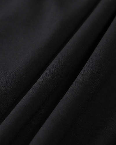 The Black Feather Trim Slit Mini Dress