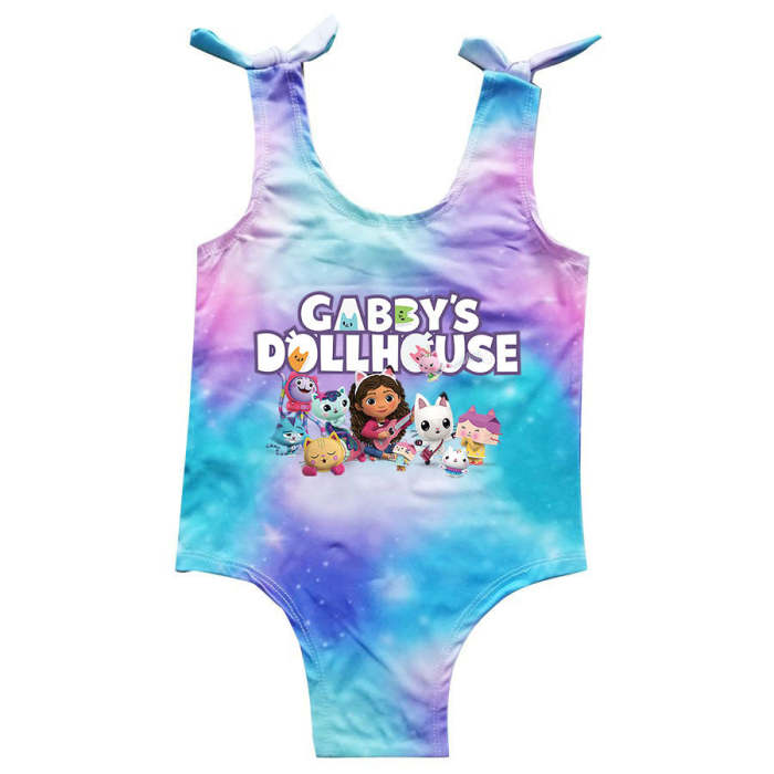 Girls Gabby Dollhouse Rainbow Galaxy 2 Styles Print One Piece Swimsuit