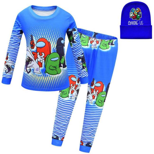 Among Cute Alien Us Kids Pajamas Sleepwear Set Halloween Costume