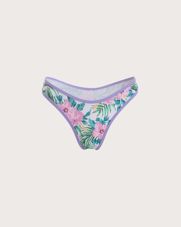 The Floral Middle Waist Bikini Bottom