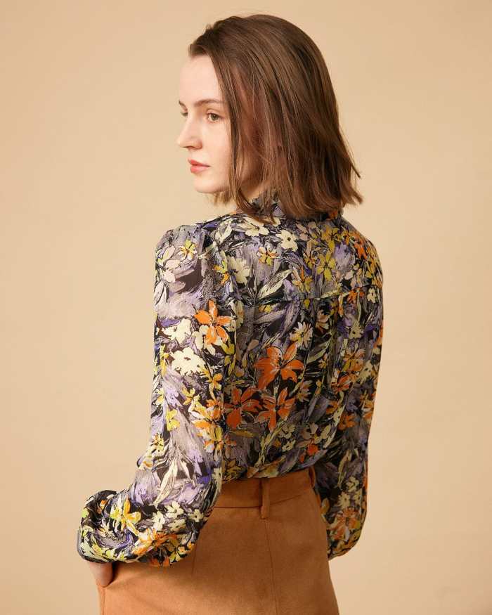The Collared Floral Vintage Blouse
